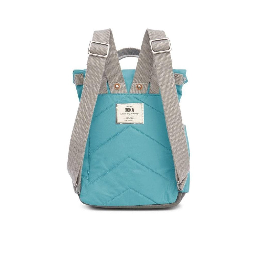 Roka London Canfield B Sustainable Backpack Blue Petrol Colour Small