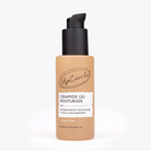 A bottle of UpCircle Ceramide Gel Moisturiser with a black pump dispenser and a beige bottle body, shown on a clean white background.