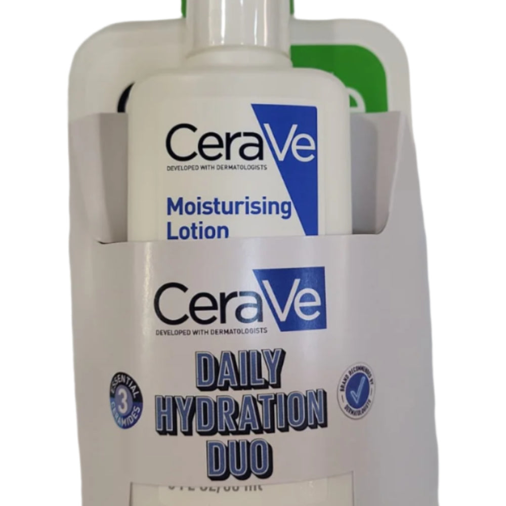CeraVe daily hydration duo on a white background 