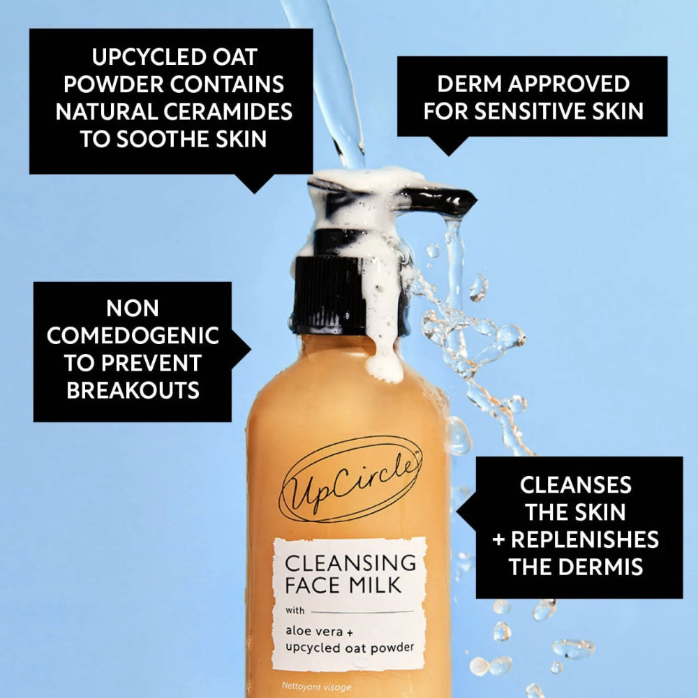 UpCircle Skincare - Gentle Cleansing Face Milk with Oat Powder + Aloe Vera 120ml info and benefits of cleanser