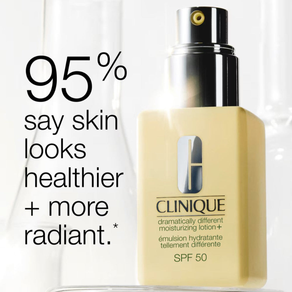 Clinique moisturizing lotion with text on skin health benefits