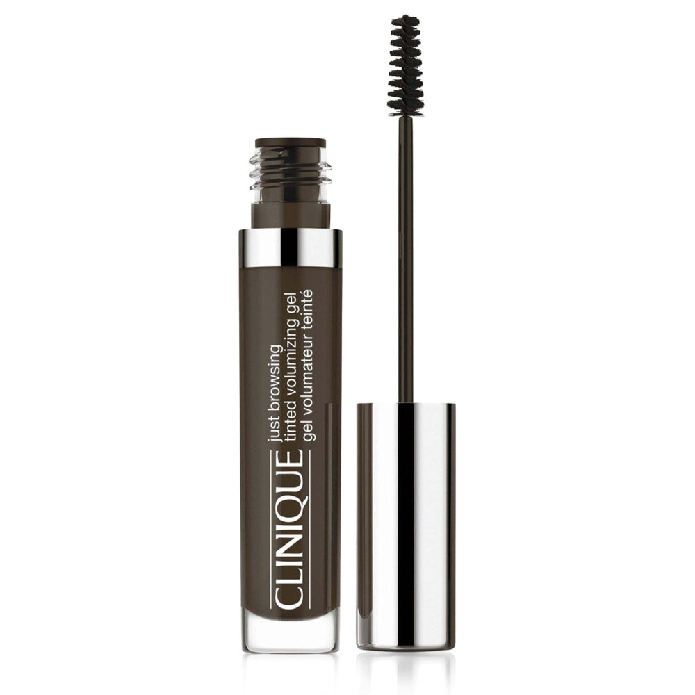 Clinique brow gel with open cap on a white background