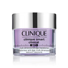 Clinique skincare product jar on a white background