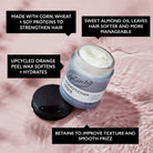 UpCircle conditioner crème jar with text on a pink background