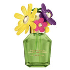 Marc Jacobs Daisy Wild Eau so Extra Parfum 50ml bottle in green glass with three colorful flower-shaped stoppers in yellow, pink, and purple.