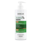 Vichy Dercos shampoo 390ml bottle on a white background
