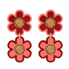 Natalie Lea Owen - Double Flower Earrings red