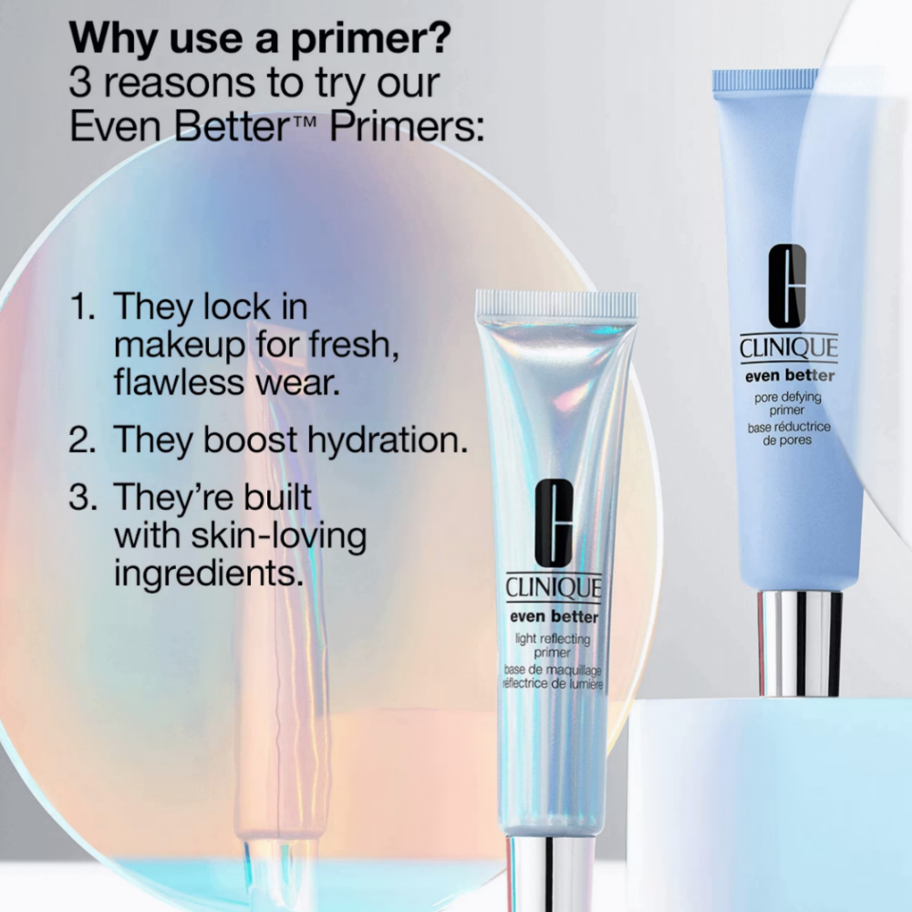 Clinique Even Better™ Pore Defying Primer 30ml and even better light reflecting primer benefits
