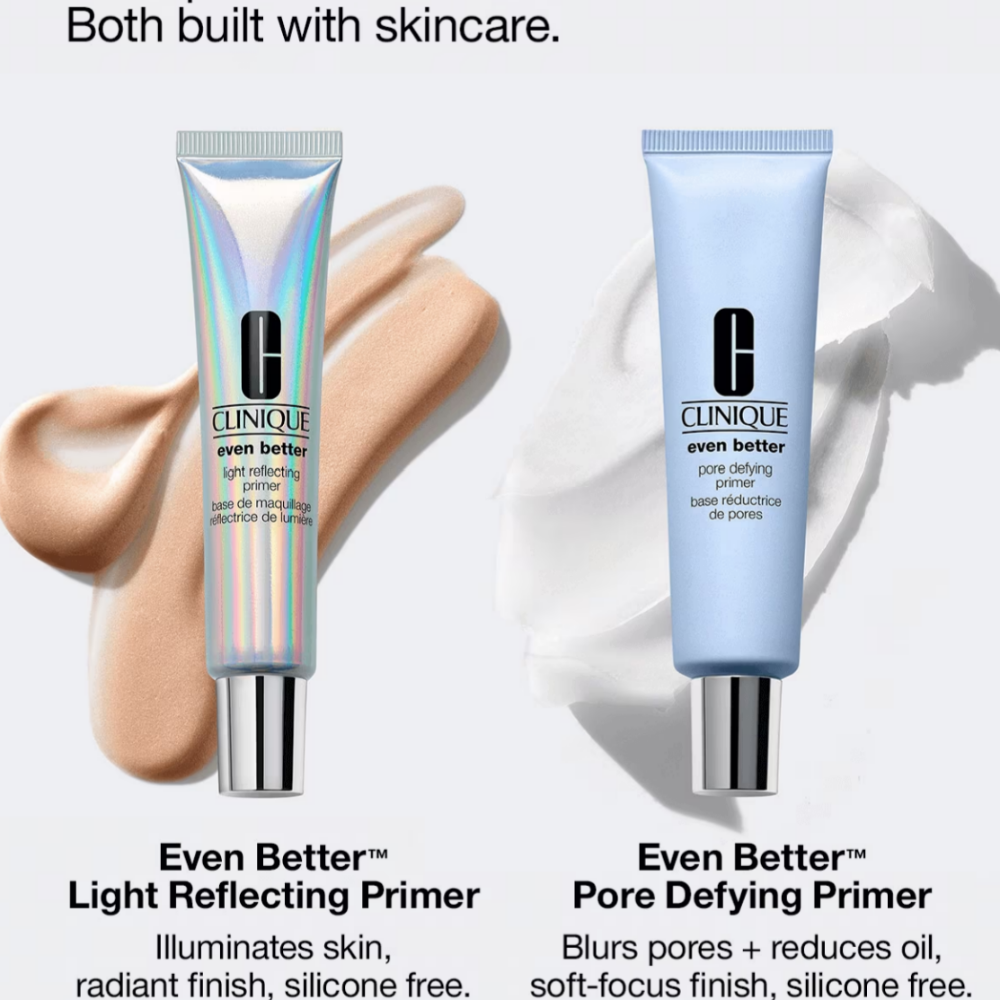 Clinique Even Better™ Pore Defying Primer 30ml and even better light reflecting primer 30ml benefits