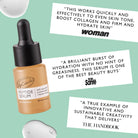 UpCircle Peptide Serum bottle with product reviews on a light green background