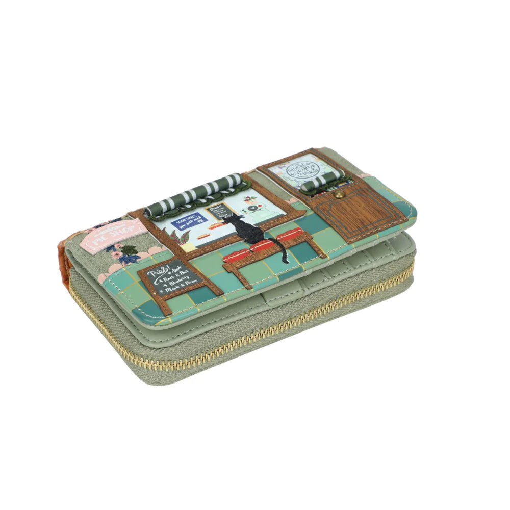 Zipper pouch with classroom design on a white background