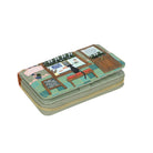 Zipper pouch with classroom design on a white background
