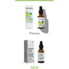 Comparison of Kinvara product packaging with new and previous designs on a white background.