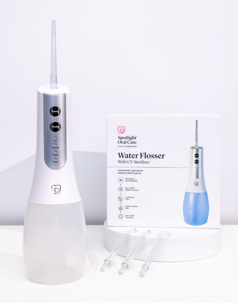 Spotlight Oral Care Water Flosser with UV Steriliser contents