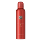 A 200 mL bottle of Rituals The Ritual of Ayurveda Foaming Shower Gel, featuring a metallic red bottle and cap on a solid white background.