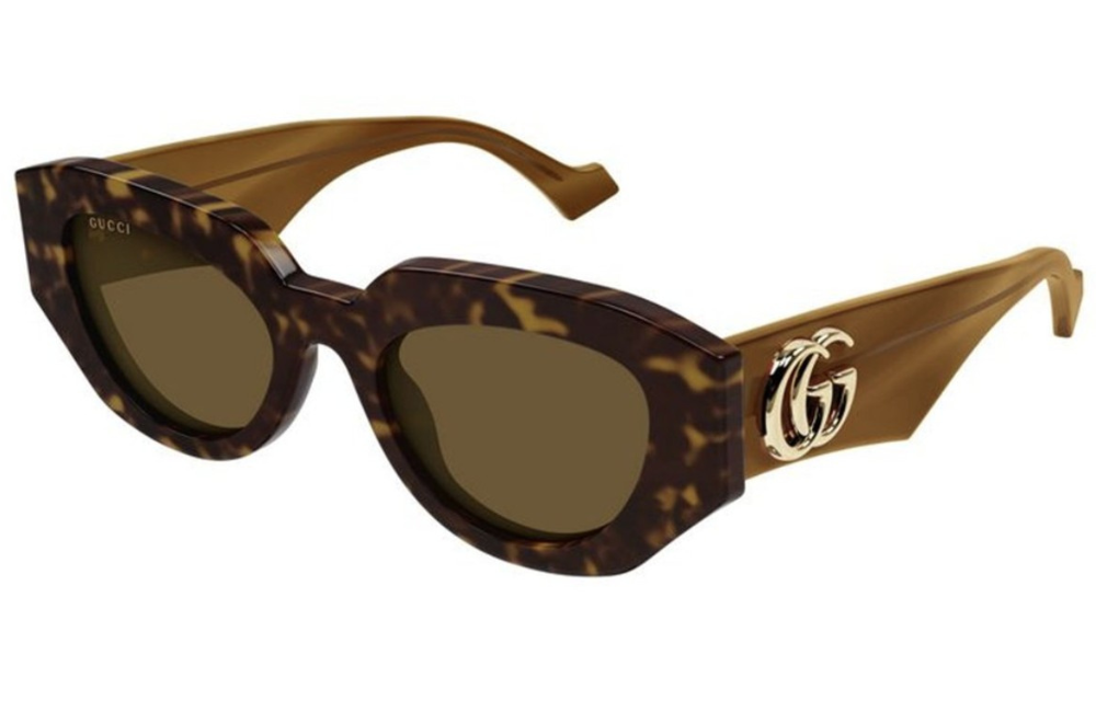 Gucci GG1421S Ladies Sunglasses Havana frame and brown lens