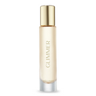 Estée Lauder Glimmer liquid cosmetic bottle with a reflective gold cap and pale gold liquid inside, set against a clean white background.