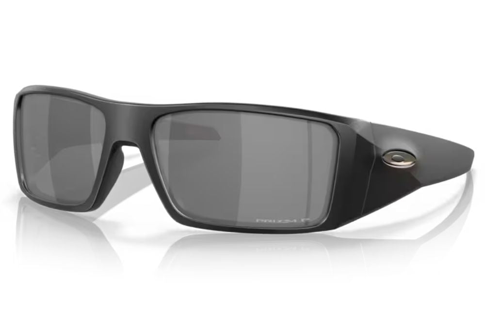 Black sunglasses with a reflective surface on a white background