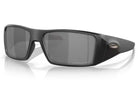Black sunglasses with a reflective surface on a white background