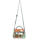 Handbag with a scenic design on a white background