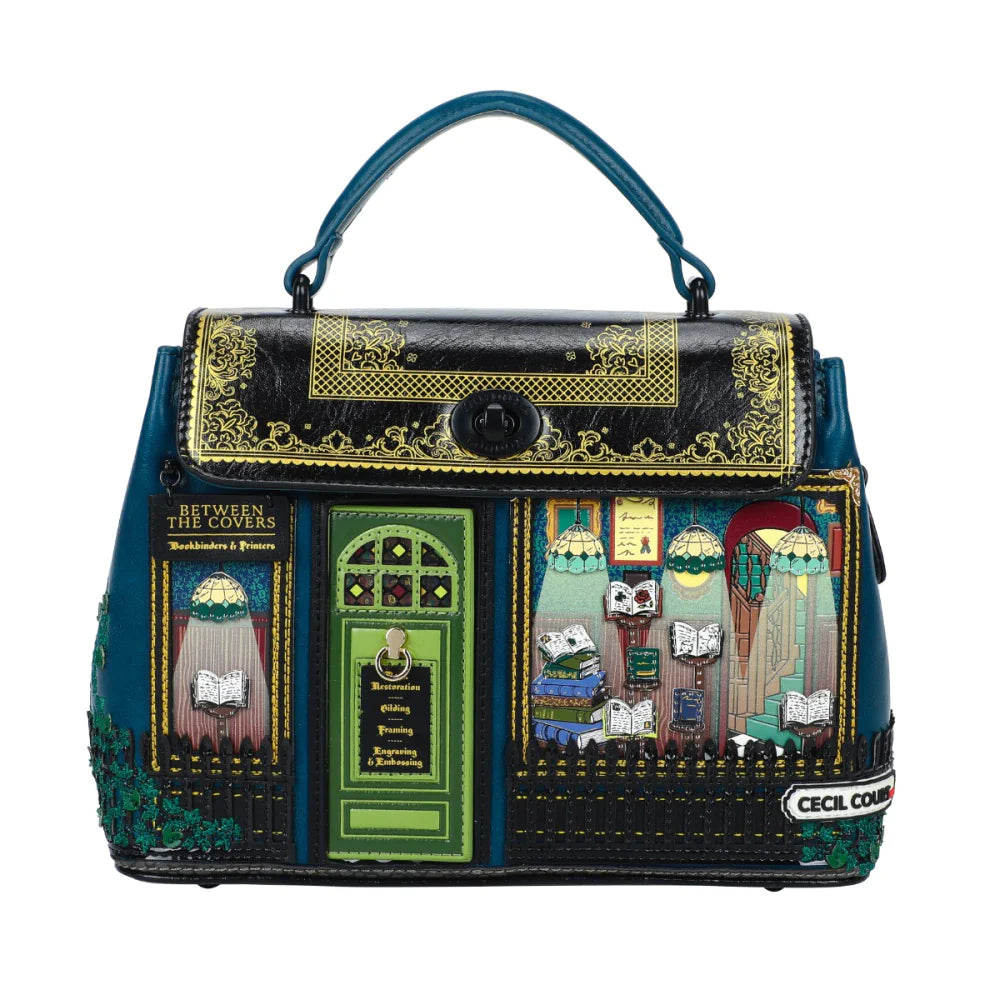 Decorative handbag with artistic design on a white background