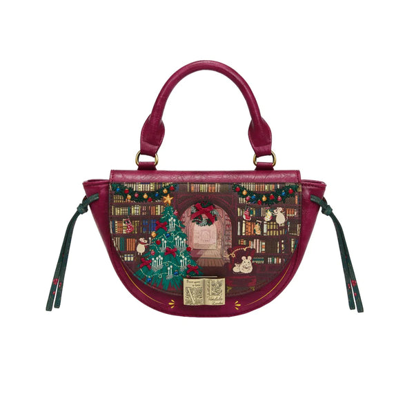 Vendula Christmas Library Winged Top Handle Bag