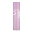 Pink bottle of LUNA hair spray on a white background