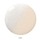 A circular color swatch labeled 'FAIR' at the bottom, showing a very light warm off-white to pale beige tone with subtle marbling on a white background.