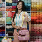 Pink sewing machine-shaped bag