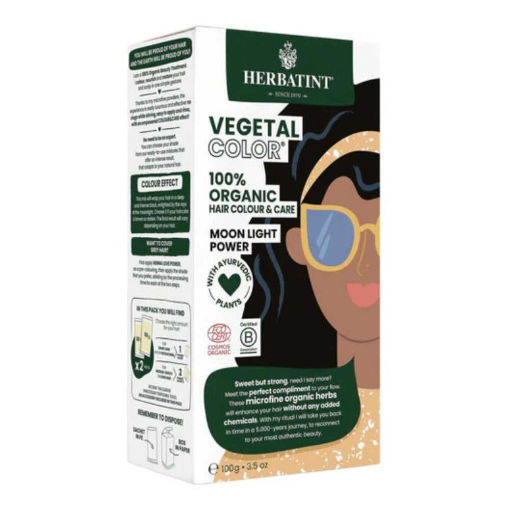 Herbatint Vegetal Color hair color and care product packaging on a white background