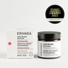 Kinvara Active Rosehip Day Cream with packaging and award badge on a white background