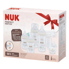 NUK baby bottle set packaging with a red bow on a white background