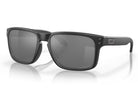 Black sunglasses with a reflective surface on a white background