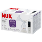 NUK breast pump packaging with clear depiction of the pump on a white background