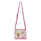 Crossbody bag with hot air balloon design on a white background