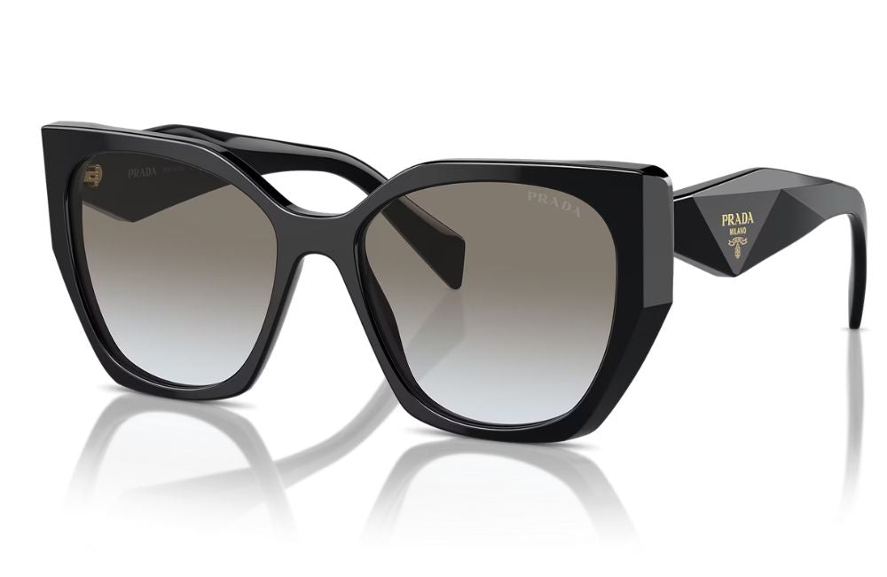 Black sunglasses with gradient lenses on a white background