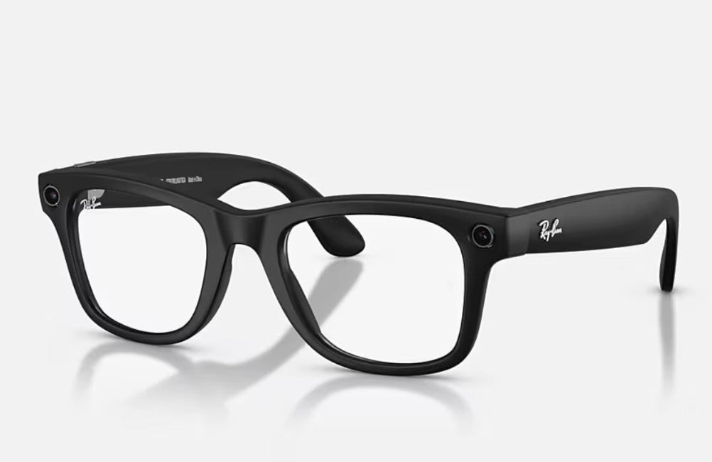 Black eyeglasses on a white background