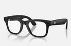 Black eyeglasses on a white background