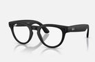 Black eyeglasses on a white background. 601/SSB 50-23mm Clear Lens Matte Black Frame