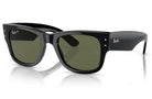 Black sunglasses with gold accents on a white background