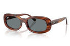 Brown tortoiseshell sunglasses with Ray-Ban logo on a white background