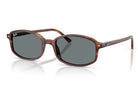 Sunglasses with tortoiseshell frame and dark lenses on a white background