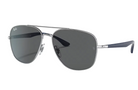 Aviator sunglasses with dark lenses on a white background