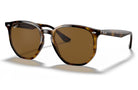 Brown sunglasses with tortoiseshell frame on a white background