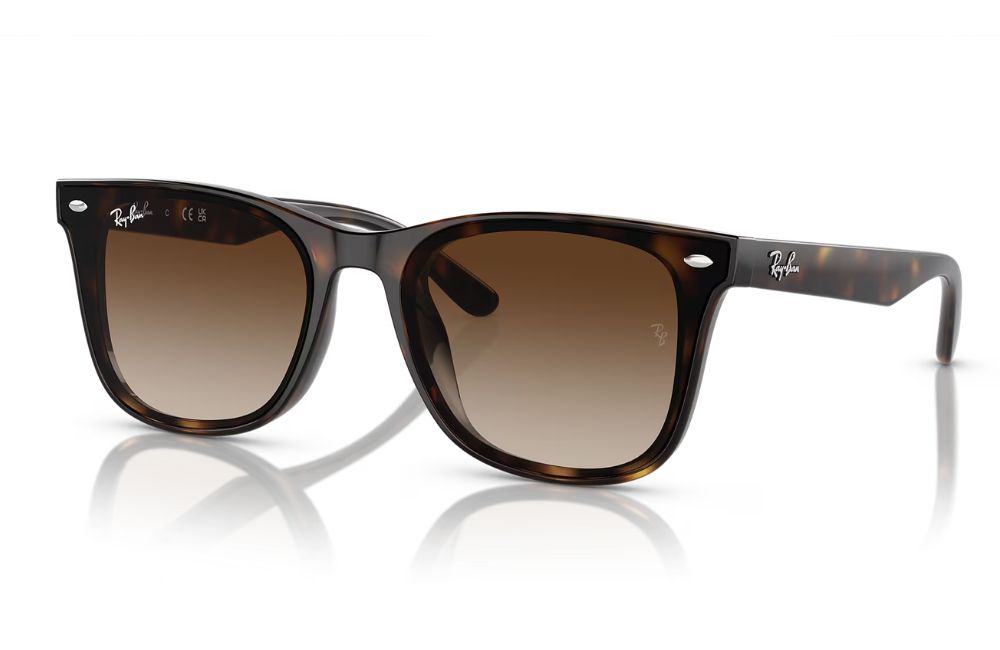 Brown sunglasses with gradient lenses on a white background