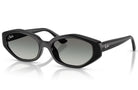 Ray-Ban cat-eye sunglasses with a glossy black frame and gradient grey lenses