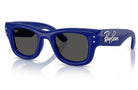 Blue Ray-Ban sunglasses on a white background
