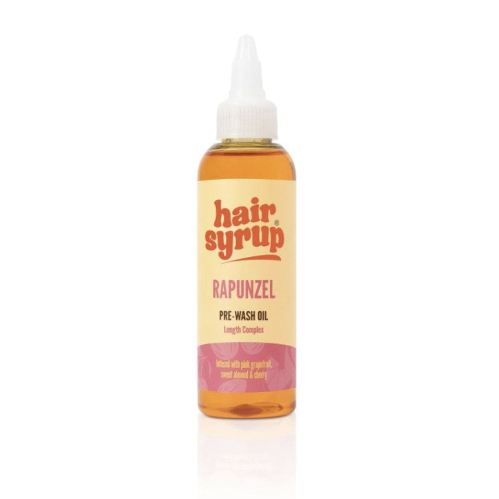 A bottle of hair syrup Rapunzel Pre-Wash Oi;