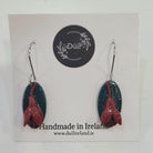 Pair of earrings on a Dúil branded card with 'Handmade in Ireland' text.