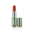 Red lipstick with green case on a white background